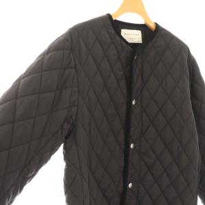 MACPHEE 23AW キルティング クルーネックジャケット アウター 36 ブラック 黒 12-07-34-07702