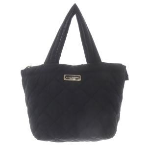 キルティングバッグ トートバッグ ロゴ 黒 ブラック /SR
