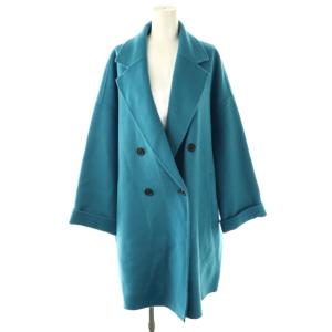 24AW ワイドシルエットダブルブレストコート チェスター アウター ウール F ブルー /NR OS