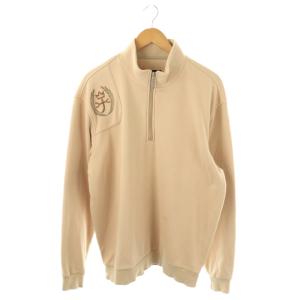 ハーフジップ スウェット トレーナー 長袖 50 ベージュ /NR OS