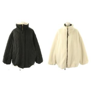 キルティング ボア リバーシブルジャケット ブルゾン 38 ホワイト ブラック /DF OS