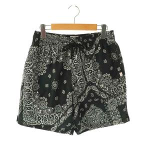 BANDANA PATCH SWIM WEAR SHORTS スイム ショーツ 総柄 M ブラック /HK
