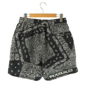 1PIU1UGUALE3 BANDANA PATCH SWIM WEAR SHORTS スイム ショーツ 総柄 M ブラック /HK