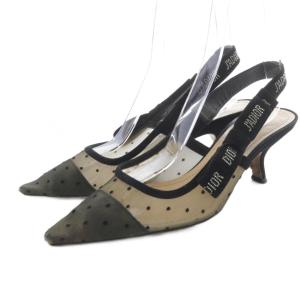 ドット柄 パンプス 39.5 ブラック