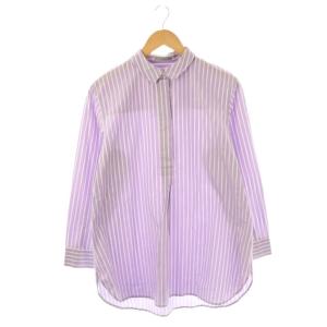 STRIPED COTTON POPLIN JORIS プルオーバーシャツ ストライプ 038 ラベンダー