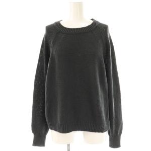24SS リネンコットンラグランニット セーター 長袖 チャコールグレー /NR OS