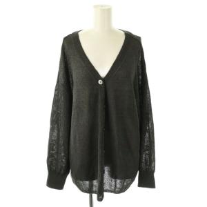 23SS エアリー 2WAY カーディガン ニット 長袖 チャコールグレー /HK OS