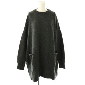 24AW クルーネック ワイドチュニック プルオーバー ニット チュニック チャコールブラック /ES