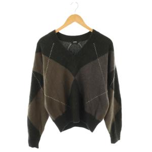 24AW BIG ARGAYLE ニット セーター ブラック マルチカラー /ES OS