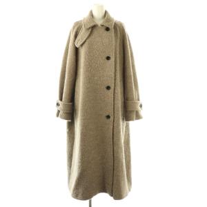 24AW アルパカコンループバルカラーロングコート 38 ベージュ