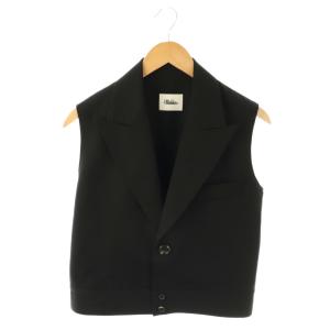 24AW エディション Collaboration Labe 襟付きジレ ベスト 36 黒 ブラック /AB