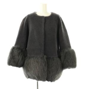 ムートンFOXジャケット 36 チャコールグレー