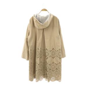 GRACE CONTINENTAL カットワークコート ジップアップ ロング 38 ベージュ /HK OS
