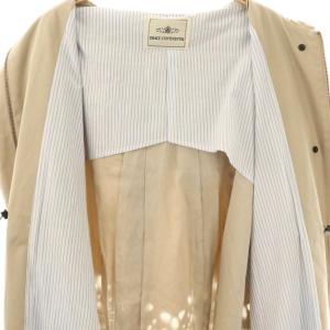 GRACE CONTINENTAL カットワークコート ジップアップ ロング 38 ベージュ /HK OS