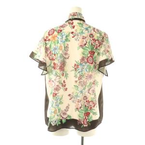 GRACE CONTINENTAL 23SS ヴィンテージフラワー トップ ブラウス フレアスカート セットアップ 38 アイボリー マルチカラー