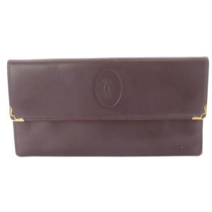 マストライン 二つ折り がま口 長財布 ロゴ エンジ /SR OH