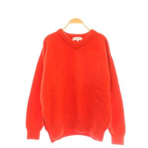 ウール サイドスリット Vネック ニット セーター 38 レッド /DF OS