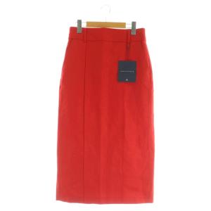 サマーツイードタイトスカート ロング リネン混 2 レッド /MY OS