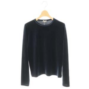 25AW ベロア ロングスリーブ プルオーバー カットソー 長袖 ネイビー /HK OS