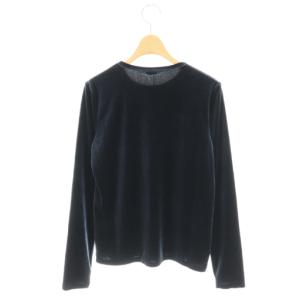 Steven Alan 25AW ベロア ロングスリーブ プルオーバー カットソー 長袖 ネイビー /HK OS