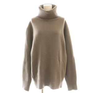 ミドルゲージタートル ニット セーター ブラウン /DF OS