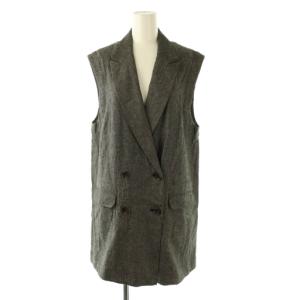 24SS リネンダブルベスト 前開き F ダークグレー /NR OS