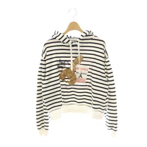 クロワッサンフーディースウェット ボーダー パーカー 長袖 プルオーバー 1 白 紺 /NR OS