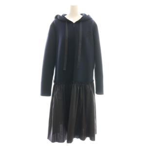 パーカー刺繍ワンピース 38 ネイビー