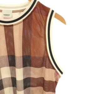BURBERRY チェック メッシュ タンクトップ M ベージュ