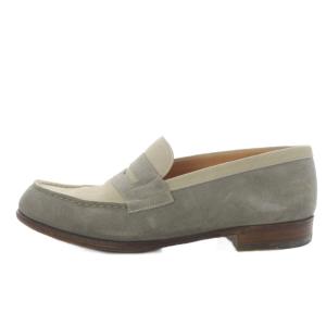 J.M.WESTON Maison Kitsune East Hampton コインローファー スエード 6E グレー