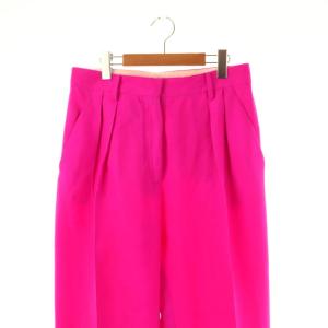 VALENTINO ウール2タックパンツ ストレート ジッパーフライ シルク混 40 ピンク /NR OS SH