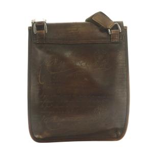 Berluti カリグラフィ フラットショルダーバッグ ブラウン