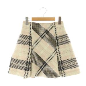 24AW ロービングチェックミニスカート ボックスプリーツ 0 アイボリー /DF OS