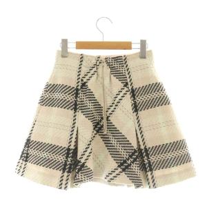 SNIDEL 24AW ロービングチェックミニスカート ボックスプリーツ 0 アイボリー /DF OS