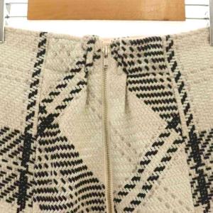 SNIDEL 24AW ロービングチェックミニスカート ボックスプリーツ 0 アイボリー /DF OS