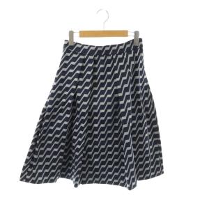 総柄スカート 1 ネイビー オフホワイト /DO OS