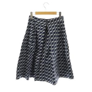 EMPORIO ARMANI 総柄スカート 1 ネイビー オフホワイト /DO OS