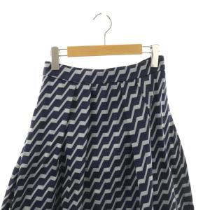 EMPORIO ARMANI 総柄スカート 1 ネイビー オフホワイト /DO OS