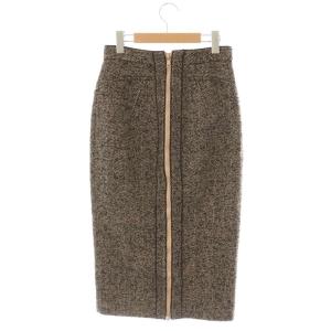 N°21 タイトスカート ロング ウール混 42 黒 ベージュ /NR OS