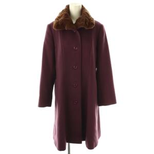 カシミヤ コート ロング 9 ボルドー /HK OS
