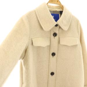 BLUE LABEL CRESTBRIDGE ウール混 コート ロング 38 オフベージュ /HK OS