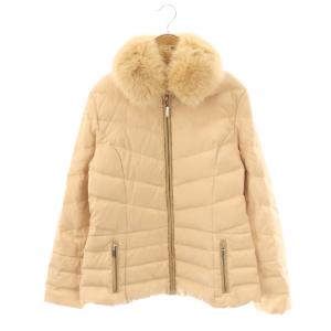 ダウンジャケット アウター ジップアップ ファー 9AR オレンジベージュ /NR OS