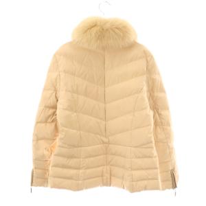 courreges ダウンジャケット アウター ジップアップ ファー 9AR オレンジベージュ /NR OS