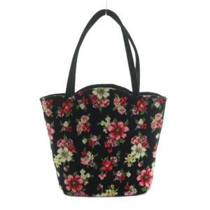 マイディアリー トートバッグ 花柄 黒 ブラック マルチカラー /MI OS