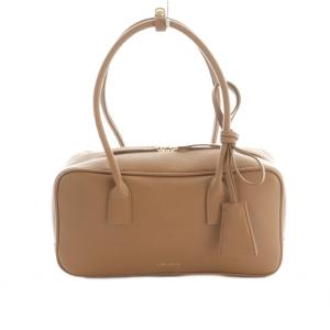 25AW スクエア ボストンバッグ ハンドバッグ フェイクレザー ブラウン /MI OS