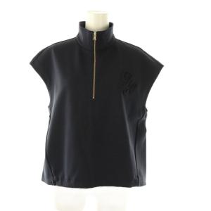LOUNIE 25AW ハーフジップカットソーセットアップ 上下 フレンチスリーブ スカート ロング タイト 36 濃紺