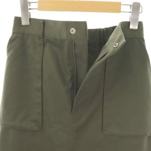 LOUNIE 25AW チノナロースカート ロング タイト ジッパーフライ 36 カーキ /NR OS