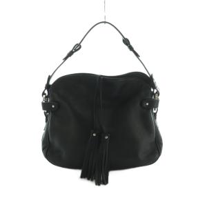 ワンハンドルバッグ ハンドバッグ レザー タッセル 黒 ブラック /MI OS