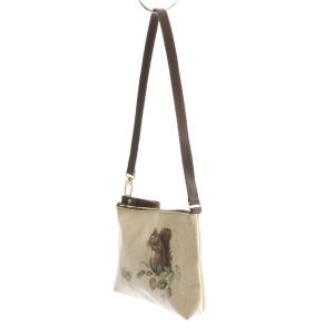 ETRO ミニハンドバッグ レザー リス柄 アイボリー 茶 ブラウン /SS OS