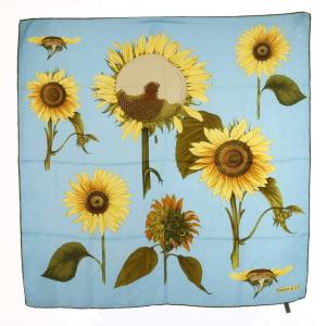 ひまわり スカーフ 水色 ライトブルー /AQ OS OH